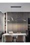 Modern Lighting, Linear Chandelier, Light, Black Color, 120x100 cm, Suitable for living room, dining room, kitchen, Adjustable height - 5