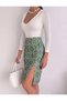 Women's Elastic Waist, Front Slit, Standard Size Sml Compatible, Midi Length Pencil Skirt, Length 70 cm