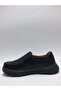 Genuine Leather Orthopedic Black Daily Comfortable Lightweight Laceless Men's Shoes - 3