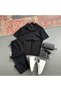 Men's Half Zip Polo Collar T-Shirt and Pants 2-Piece Combination