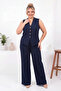 Plus Size Vested Navy Blue Suit