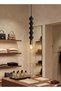 Modern Lighting, Single Pendent, Light, Aluminium pendent, Black Color, 5x30x100 cm, Suitable for bedroom , kitchen, coffee shop, Adjustable height - 4
