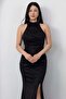Halter Neck Slit Glitter Dress Drp0013 - 2
