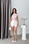 Pink Short Sleeve Lace Bodysuit - 3