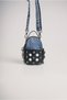Stone Detailed Denim Mini Women's Shoulder Bag Black Blue Stylish Daily Bag 13X20X6 cm - 4