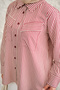 Women's Double Pocket Detail Striped Shirt Burgundy - 5