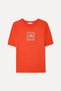 Women's Red Printed Loose Fit Crew Neck T-Shirt - 2