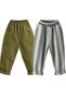 2-Pack Carrot and Boyfriend Pants 100% Cotton Blue Green Striped and Khaki Linen