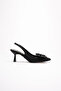 Black Bowknot Kitten Heel Slingback Women's Shoes Fs08Ms24A - 5