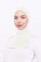 Ninja Bonnet with Neck Collar Lycra Sports Bonnet - Women's Ready-To-Wear Practical Hijab-Ecru - Off-White - 2