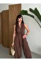 Women's Front-Tie Pocketed Imported Atlas Fabric Jumpsuit - 2