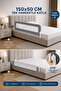150 cm Bed Barrier - Safety Barrier Protective Barrier, Baby Barrier Large Size - Gray - 3