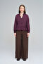 Women's Striped Judge Collar Shirt with Ruffled Hem - 3