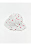 Özmarka New Season Ecru Strawberry Patterned Baby Girl Bucket Hat - 5