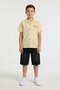 Yellow Back Patterned Short Sleeve Shirt and Jean Shorts Boys' 2-Piece Set 24027