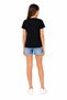Pink 15205-26 Girl's Black Stone Detailed Basic T-Shirt Daily Comfortable Stylish Cotton T-Shirt - 5