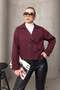 Double-Breasted Oversize Jacket Bordo 8278