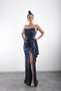 Strapless, Draped Neckline, Slit, Sequined Evening Dress, Engagement Dress - 2