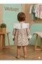 Baby Girl Scallop Collar Detailed Long Sleeve Lace Rose Patterned Vintage Dress - 2