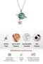 Women's Silver Color Steel Chain Planet Star Necklace with Pearlescent Look Stones, Stylish Gift - 4
