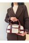 Women's Luna Model Lock Detailed Hand & Shoulder Bag with Gold Accessories - 3