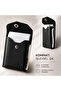 Genuine Leather Card Holder – Functional Design Compatible with Cards and Cash - Black - 3