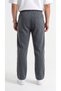 Men's Smoked Color Wide Leg Baggy Sweatpants with Front Piping and Back Pocket Detail - 5