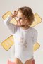 Modal Cotton Newborn Baby Long Sleeve Snap Fastener Bodysuit L Farmyard Pink - 3