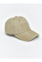 Beige Ny Embroidered Women's Gabardine Cap Hat - 2