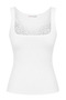 2115 Women's Lace Detailed Square Neck Tank Top White