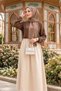 Poplin Skirt with Pockets and Elastic Waist 1727 - Beige - 4