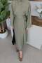 Nihal Linen Skirt Suit Khaki - 4