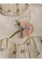 Noynoy Collar Flower Detailed Short Sleeve 100% Cotton Dress - 3