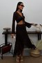 Women's Lace Skirt Lined Midi Length High Waist Textured Summer Long Skirt - 6