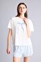 Ultra Soft Regular Fit Short Sleeve 2'Li Softshell Shorts T-Shirt Pajamas Suit H7073Ax26Sm - 3