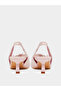Pink Floral Slingback Kitten Heels Shoes - 4