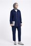 Boy's Zippered Sport Set with Elastic Sleeves and Pocketed Pants Indigo 26Yt6103 - 2