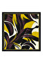 Plum Mustard Abstract Patterned Silk Scarf