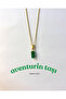Aventurine Minimal Natural Stone Necklace. 10 mm in Size.