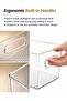 8.28L Stackable Storage Bins with Lids [Pack of 4], Organizer for Fridge Containers with Side Handle [Heavy Duty] kitchen Organization boxes for Pantry, Cabinet, Closet Bathroom - Clear - 3