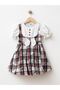 Retro Patterned Short Sleeve Bow Children's Dress - 2