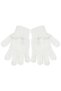Girl's Ecru Pink Striped Pompom Knitwear Gloves Scarf Beanie Set 1-4 Years - 4