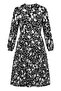 Floral Patterned Layered Belted Dress 0281-01 Black White - 5