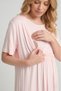 New Season Pink Design Flounce Sleeve Summer 100% Cotton Full Length Maternity Maternity Dressing Gown Nightgown Set of 2 - 8