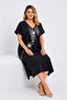 Women's Plus Size Smoked, V-Neck, Suzeni Embroidered, Oversize Pocket Dress 65N39504 - 4