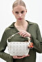 Women's Mini Shoulder Bag Knitted Textured Modern Design Accessory Detailed White - 2