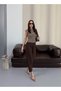 Crep Fabric Balloon Fit Comfortable Casual Women's Trousers Stretchy Fabric Ankle Length - 9