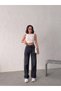 Black Embroidered Front and Back Embroidered Straight Jeans - 2
