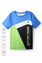 Knit Half Sleeves T-Shirt With Text Print - Multicolor - 5