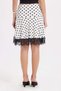 Women's Slim Fit Corset Detailed Polka Dot Lycra Lace White Short Mini Skirt - 8